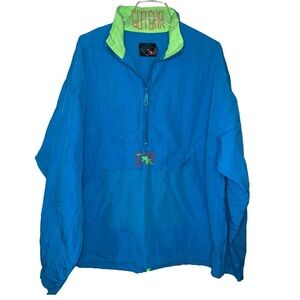 Gotcha Vintage 90’s Windbreaker With Zipper Kangaroo Pocket Men’s Size Large